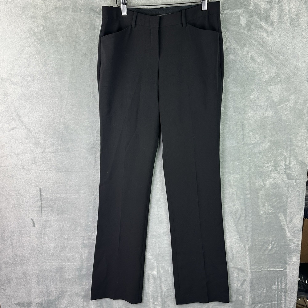 Theory Black Dress Pants Women's Size 6 Stretch Wool Blend Straight Leg